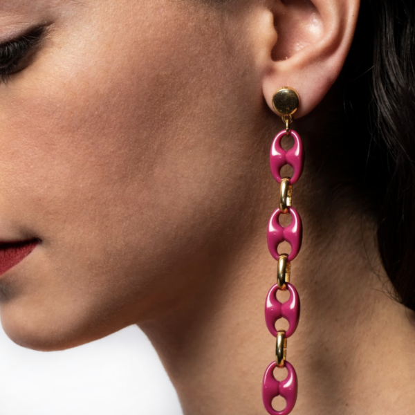 Txine Pink Earrings Long Model