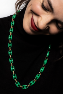 Txine Green Necklace Model